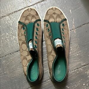 Coach Slip-On Sneakers - Brown and Teal